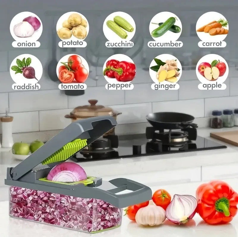 16-in-1 Vegetable Chopper & Mandoline Slicer – Effortless Meal Prep in Seconds