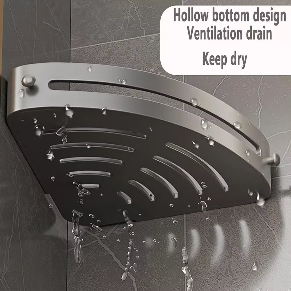 3PCS Organiser Storage Rack Corner Shower Caddy Self Adhesive Bathroom Bath Shelf