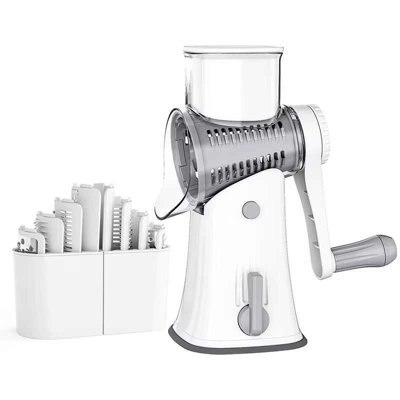 Transform Your Cooking with the 5-in-1 Rotary Cheese Grater: The Ultimate Kitchen Tool for Effortless Slicing, Shredding, and Chopping!