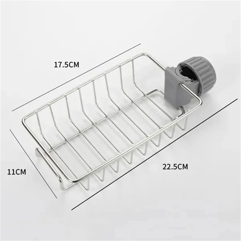Kitchen Sink Organiser Rack — Faucet  Sponge & Soap Holder | No Drilling | UK