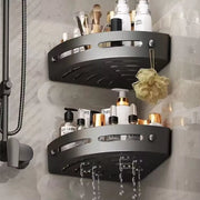 3PCS Organiser Storage Rack Corner Shower Caddy Self Adhesive Bathroom Bath Shelf