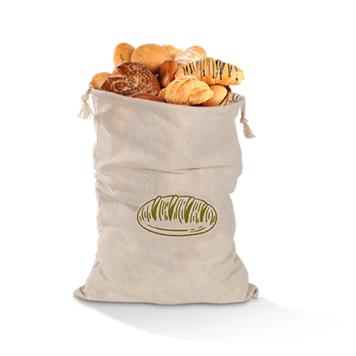 Versatile Linen Bread Bags - Reusable Drawstring Storage for Artisan Breads and More