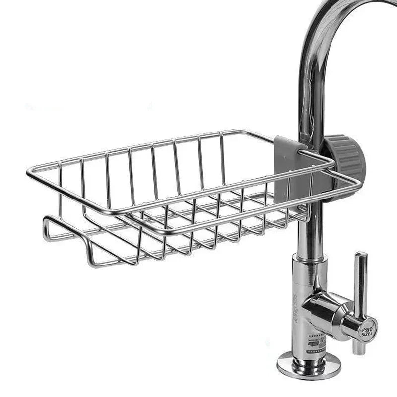 Kitchen Sink Organiser Rack — Faucet  Sponge & Soap Holder | No Drilling | UK