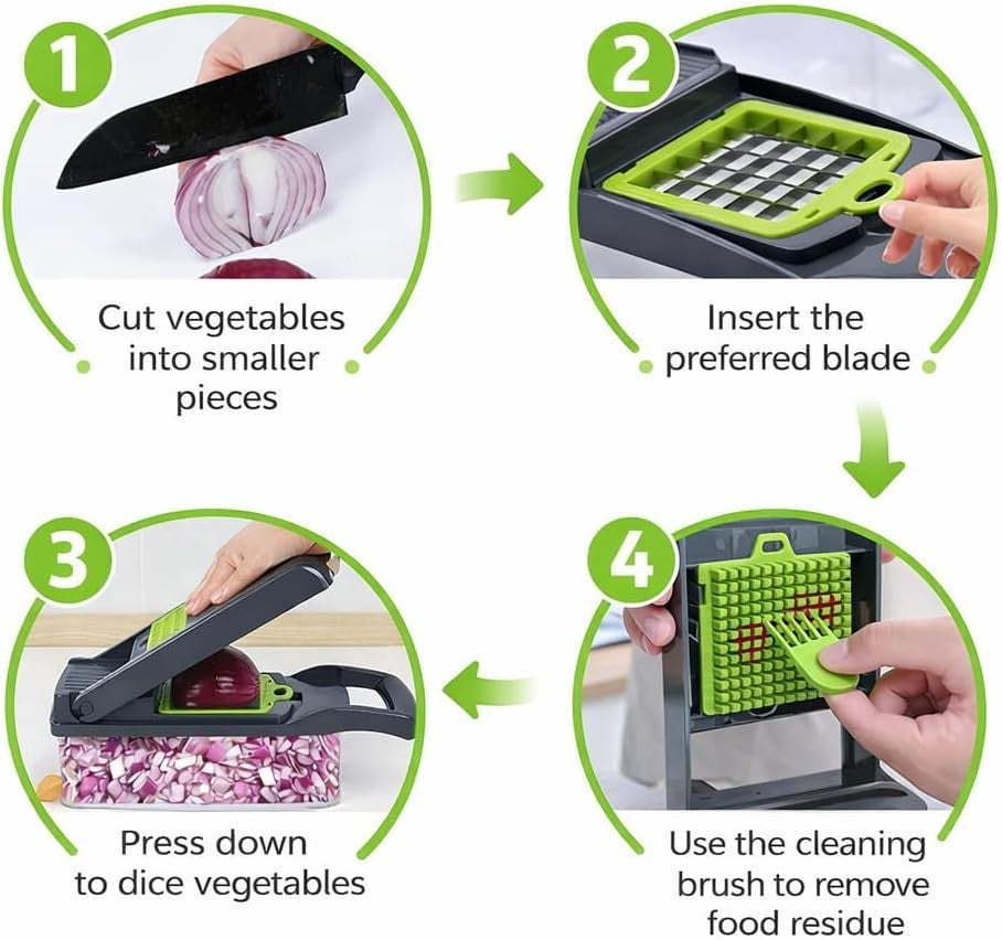 16-in-1 Vegetable Chopper & Mandoline Slicer – Effortless Meal Prep in Seconds