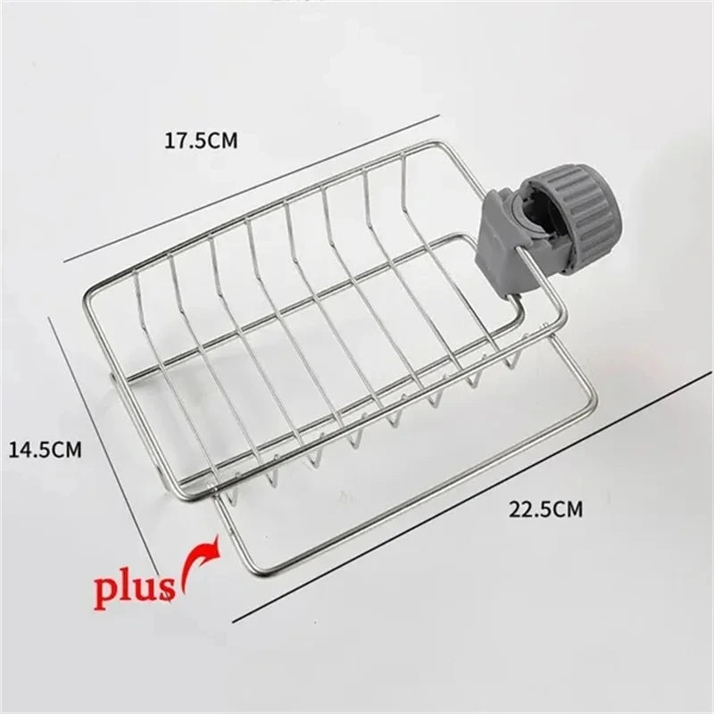Kitchen Sink Organiser Rack — Faucet  Sponge & Soap Holder | No Drilling | UK