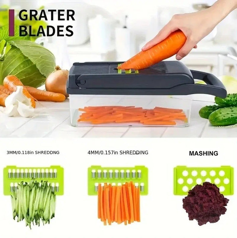 16-in-1 Vegetable Chopper & Mandoline Slicer – Effortless Meal Prep in Seconds