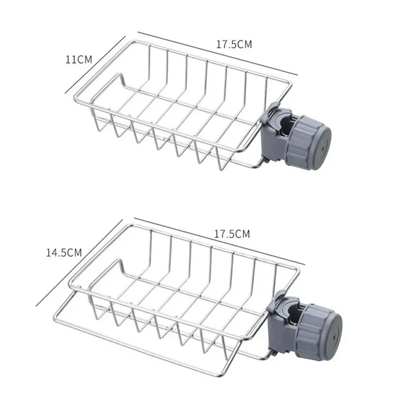 Kitchen Sink Organiser Rack — Faucet  Sponge & Soap Holder | No Drilling | UK