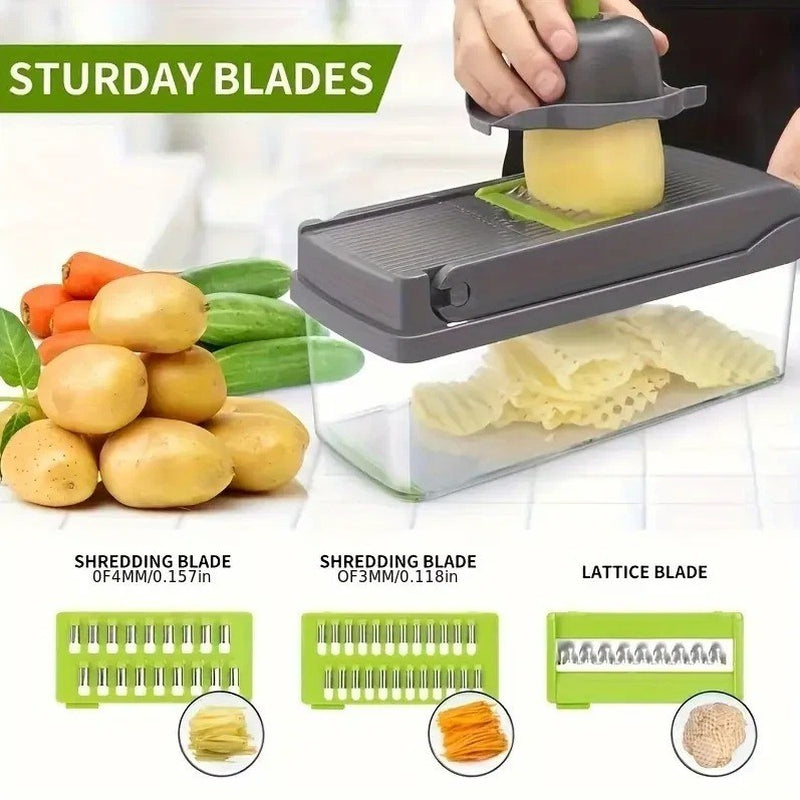 16-in-1 Vegetable Chopper & Mandoline Slicer – Effortless Meal Prep in Seconds