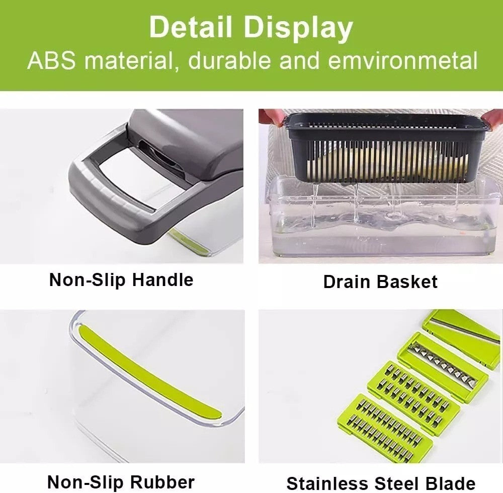 16-in-1 Vegetable Chopper & Mandoline Slicer – Effortless Meal Prep in Seconds